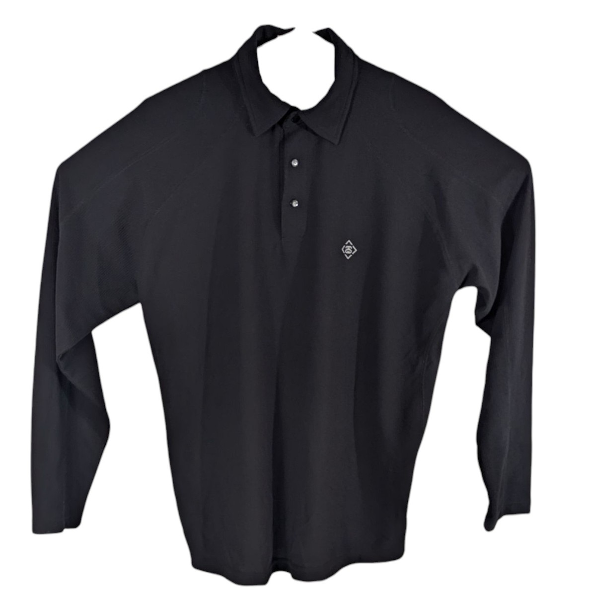 Stussy Mens Polo Shirt Large Black Long Sleeve Vintage 90s | eBay
