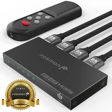 8K HDMI 2.1 48Gbps 3 In 1 Out High Speed Switch Switcher Splitter With Remote