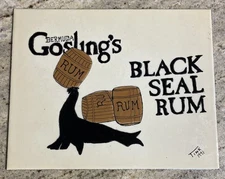 Gosling’s Bermuda Black Seal Rum Porcelain Enameled Sign 10” x 8” RARE Handmade