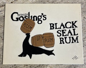 Gosling’s Bermuda Black Seal Rum Porcelain Enameled Sign 10” x 8” RARE Handmade