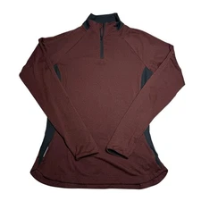 REI Co-op Womens Pullover Active Pursuits Quarter Zip M Burgundy Gorpcore
