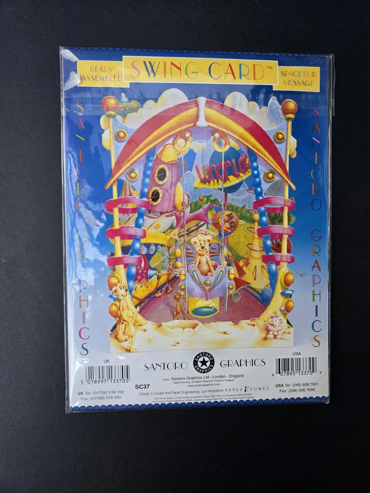 NEW Vintage Swing Cards by Santoro Graphics 2001 Carnival Teddy Pop-Up Card - Image 2 of 4