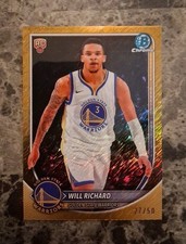 2025-26 Bowman Chrome Basketball  Will Richard RC Gold Shimmer Refractor 27/50