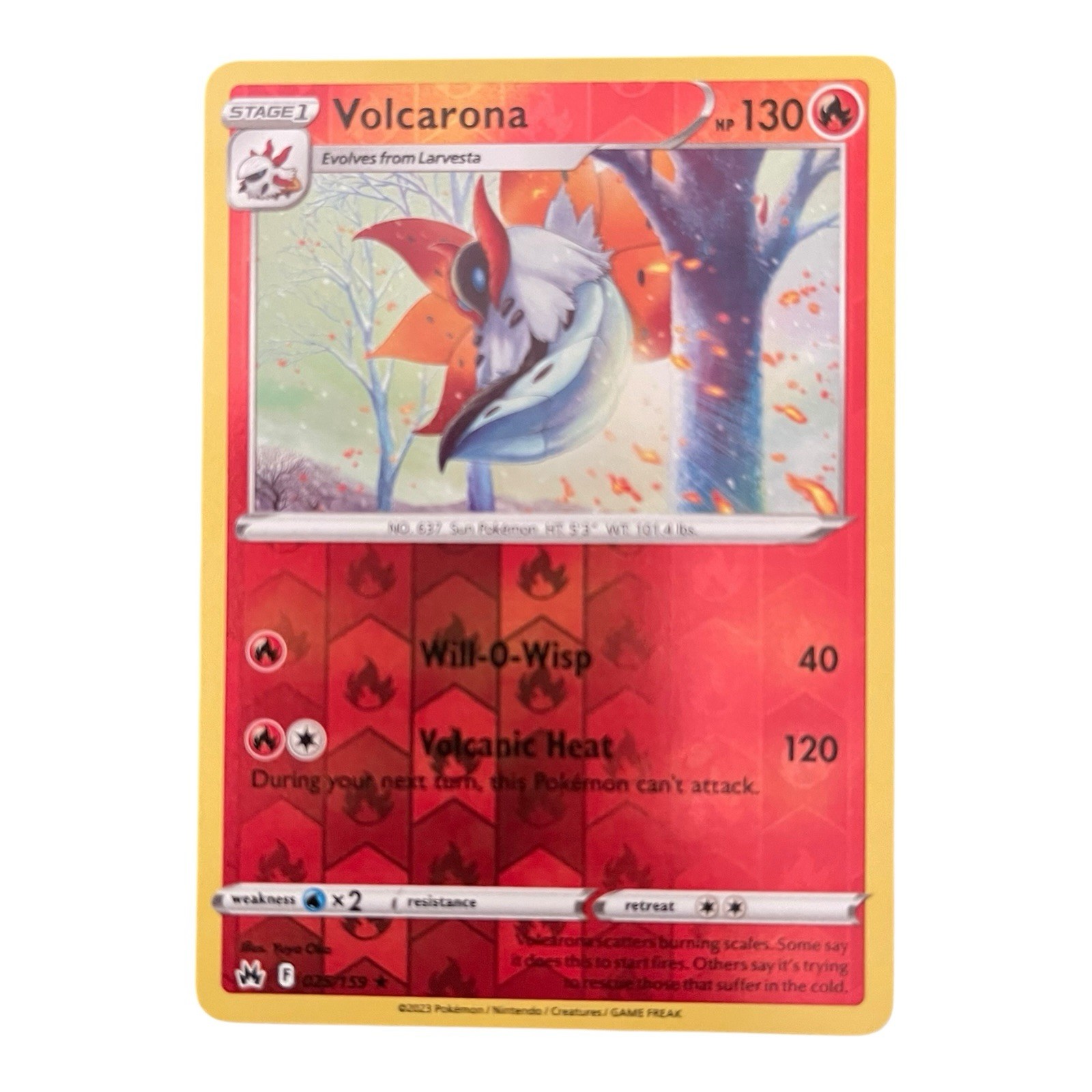 Volcarona 25/159 Reverse Holo NM Sword & Shield (Crown Zenith) Pokémon Card