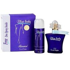 Rasasi Blue Lady Perfume para Mujer 40 ml EDP Spray con Desodorante Gratis Conjunto Combo