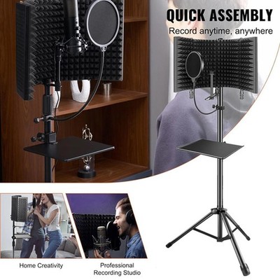 5 Panels Mikrofon Isolation Shield Faltbarer Mikrofon-Sound, Pop Filter Studio
