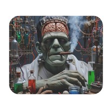 Frankenstein Smoking Monster Mouse Pad Rectangle Scary Horror Film Art