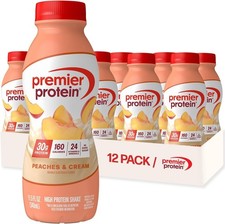 Premier Protein Shake, Peaches  Cream, 30g Protein, No Added Sugar, 24 Vitamins