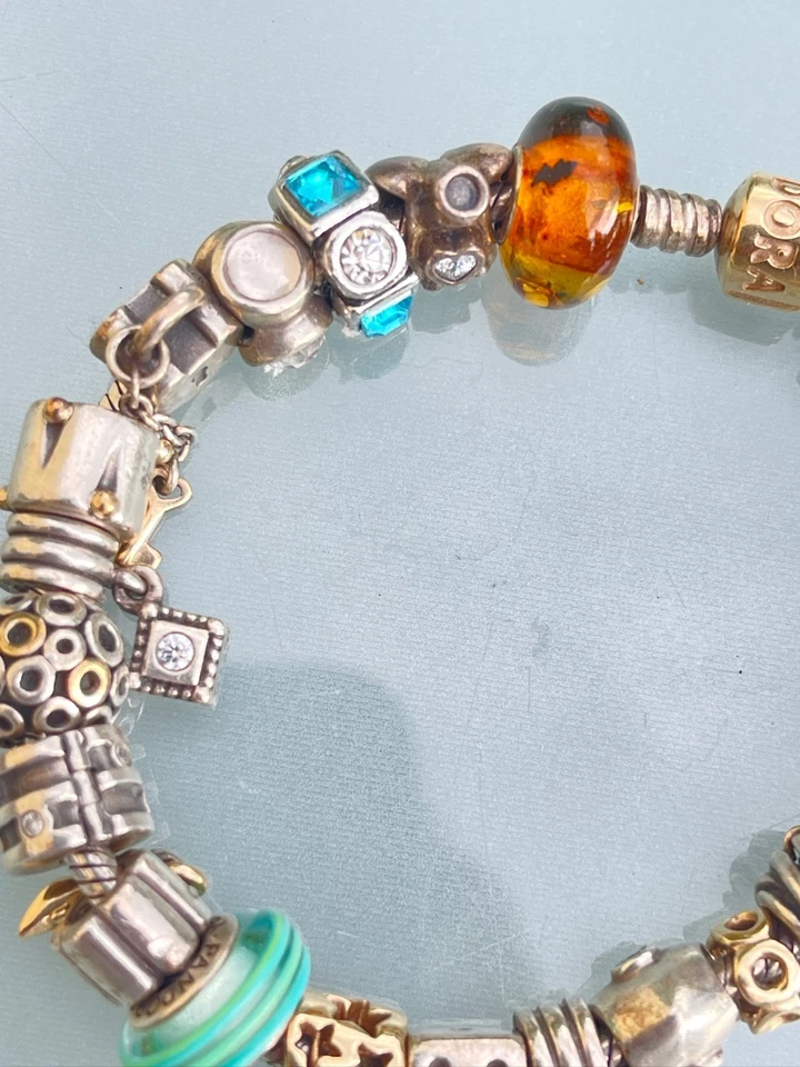 PANDORA Designer Armband Pandora 585 er Gold und 925 silber, Charm - Bild 3 von 4