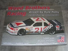 1/24 SCALE SALVINOS JR WOOD BROTHERS #21 1987 FORD T-BIRD DRIVEN BY KYLE PETTY