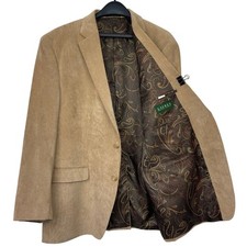 Lauren Ralph Lauren Corduroy Blazer Mens 46R Sport Coat Suit Jacket Camel Tan