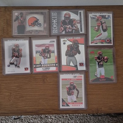A.J. Green Bengals NFL 8 Card Rookie Lot. Base, #'d and a Patch