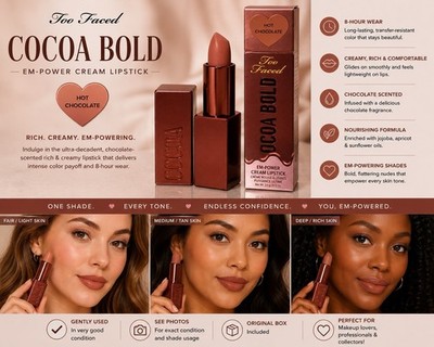 Too Faced Cocoa Bold Hot Chocolate Cream Stick Lipstick 0.12 oz