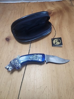Franklin Mint-Call Of The North  Collectors Knife-Wolf With Case