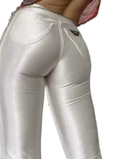 Vintage 80’s Le’ Gambi Spandex Disco Pants White Color Rare