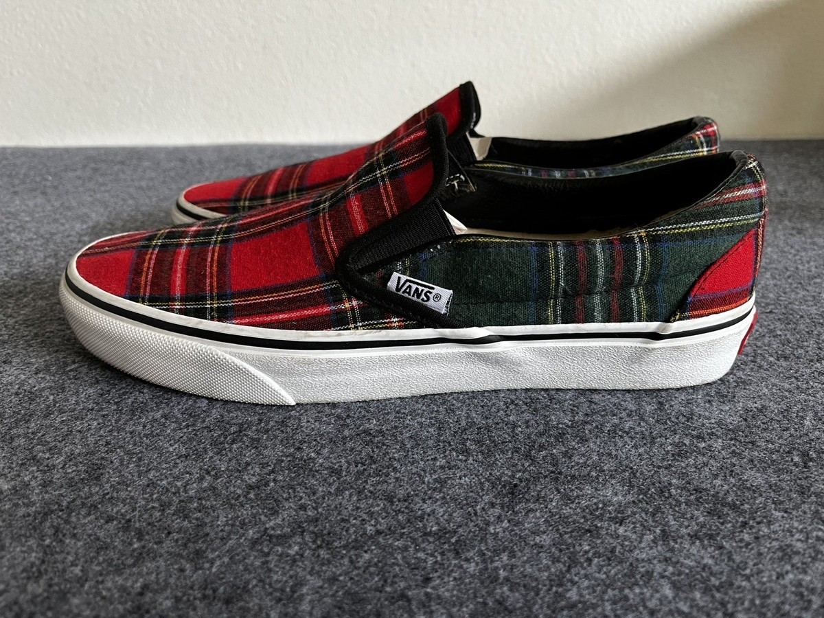 VANS Off The Wall Customs Slip On Shoes Tartan Plaid Mens 7 Womans 8.5 Red Black VANS OFF THE WALL PLAID SLIP ONS womens 7.5 Mens 6 | eBay main image 4