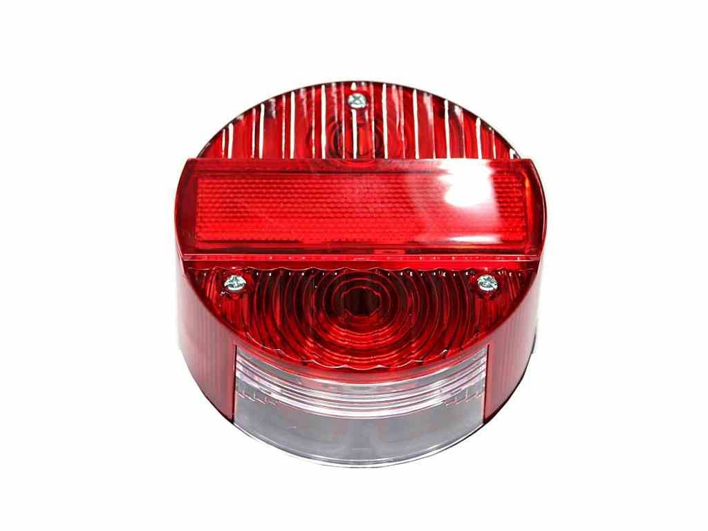 Feu arrière Simson MZ haute visibilité rouge - Éclairage stop rond 12V étanche pour sécurité
