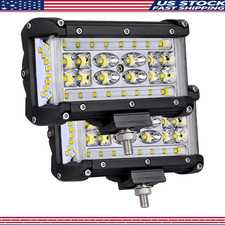 2pcs 5inch Quad Row Led Light Bars Off Road Driving Spot Flood Work Fog Lights T