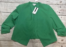 New Nine West Open Blazer Sz XL Kelly Green Preppy Office Professional NEW
