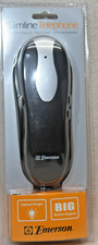 Slimline Telephone Black Big Button Keypad Lighted Ringer Corded Phone - NIP