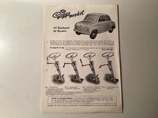 Glas Goggomobil Sonderprospekt Zusatzgerät für Versehrte original 50ziger selten