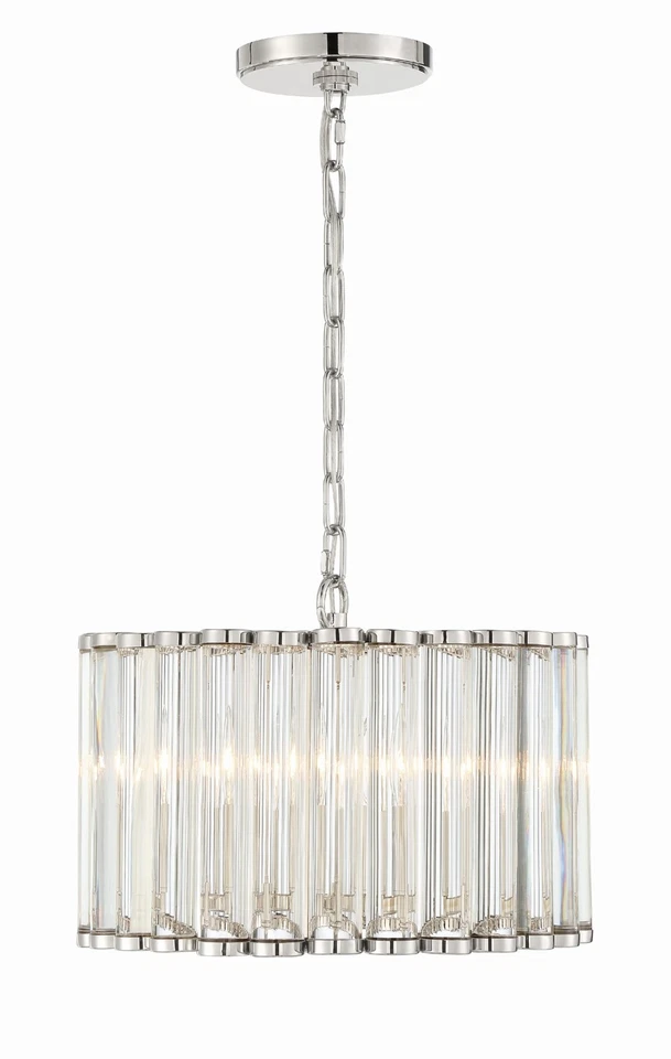 Colgante Crystorama Lighting Group ELL-B3004 Elliot 4 luces 15"W - Níquel Foto 3 de 4