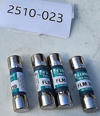 LOT of 4 LITTELFUSE FLM-8/10 Fuse 250V Midget 8/10AMP TIME DELAY