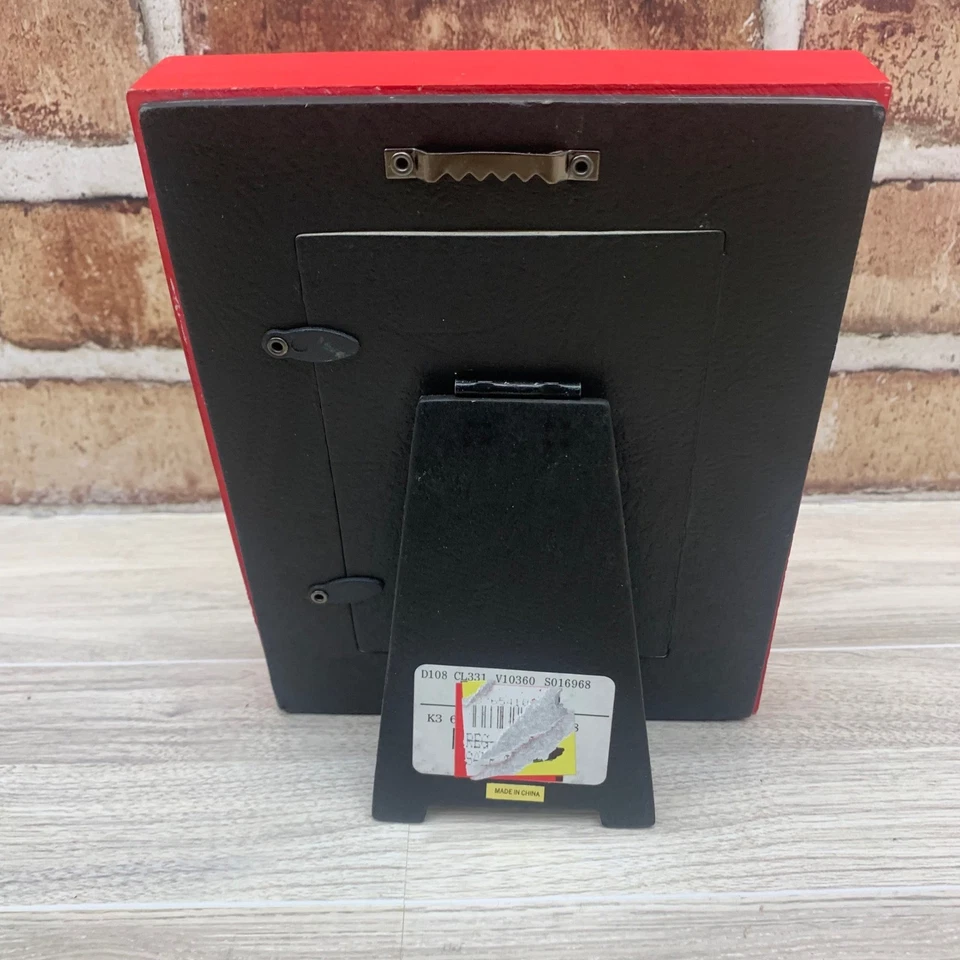 Marco de fotos de Navidad de colección años 90 ángel caballo mecedor decoración navideña angelical Foto 4 de 4