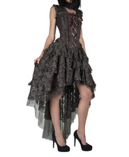 BURLESKA GOTHIC OPHELIE WEDDING PROM VINTAGE BROWN STEAMPUNK CORSET DRESS