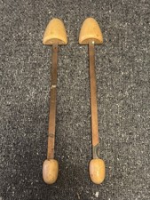 Vintage Pair Of Metal And Wood Shoe Tree Form Stretchers