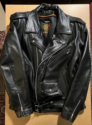 MILWAUKEE LEATHER SH1011 Classic Brando Men's Black Motorcycle Jacket XL Cowhide
