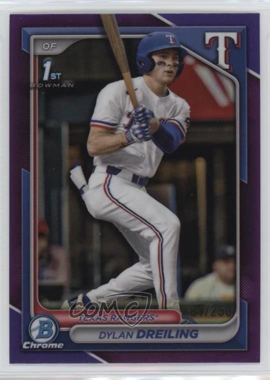 2024 Bowman Draft Chrome Purple Refractor /250 Dylan Dreiling #BDC-42 sq1