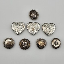 Fab Vintage Southwest Button Covers Silver Plated Western Jewelry