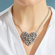 Brighton Wild Flowers Heart  Silver Necklace JM4151  NWT $84