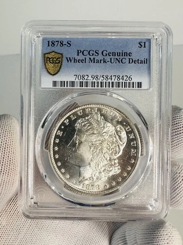 1878-S PCGS Genuine Wheel Mark- UNC Detail Morgan Silver Dollar $1