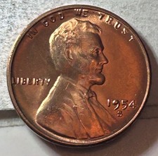 1954S wheat cent error coin uncirculated not graded beautiful coin