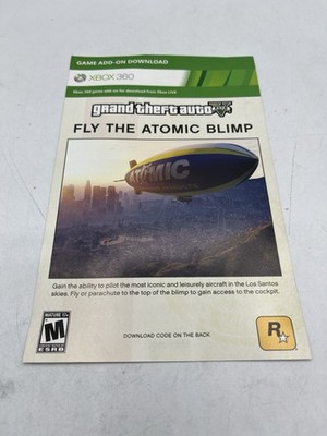 GTA V Atomic Blimp Xbox 360 Unused New DLC Add On Insert