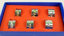 6 Serviettenringe versilbert verziert Serviettenhalter Ringe