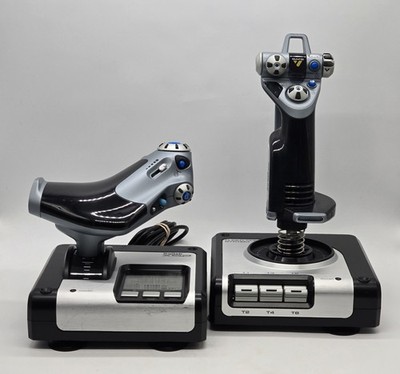 Logitech Saitek X52 Flight System HOTAS Joystick & Throttle For Parts Untested 