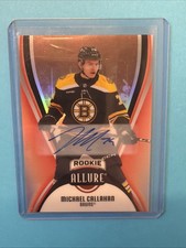 2025-26 UD Allure Hockey Michael Callahan Red Rainbow Auto Rookie #141 Bruins