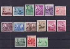NORTH BORNEO. 1950, 1954. SG 356/369, 372/384. SHORT SETS /28 STAMPS. MLH
