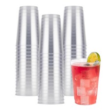 50PCS 12oz Clear Plastic Cups for Party, Disposable Clear Plastic Cups, Cockt...