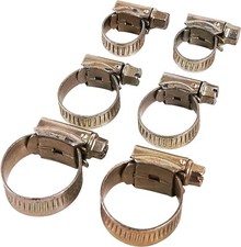 6 Piece Hose Pipe Clamps Jubliee Clips Assortment SET 1/2", 3/4" & 1" Plated