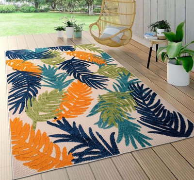 Rugshop Outdoor Rug Tropical Floral Modern Indoor Outdoor Rugs Large ...