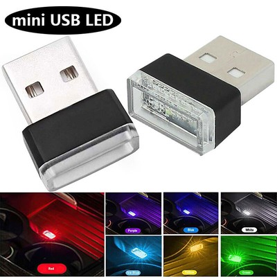 Mini USB LED Auto Licht Innen Atmosphäre Dekorative Lampe Notbeleuchtung Buntes