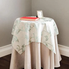 Essential Home Chesterfield Floral Teal Table Topper 35x35 in 