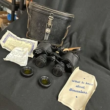 Vintage Zenith Binoculars 7x35 Field 10 #44844 With Case And Accessories Read
