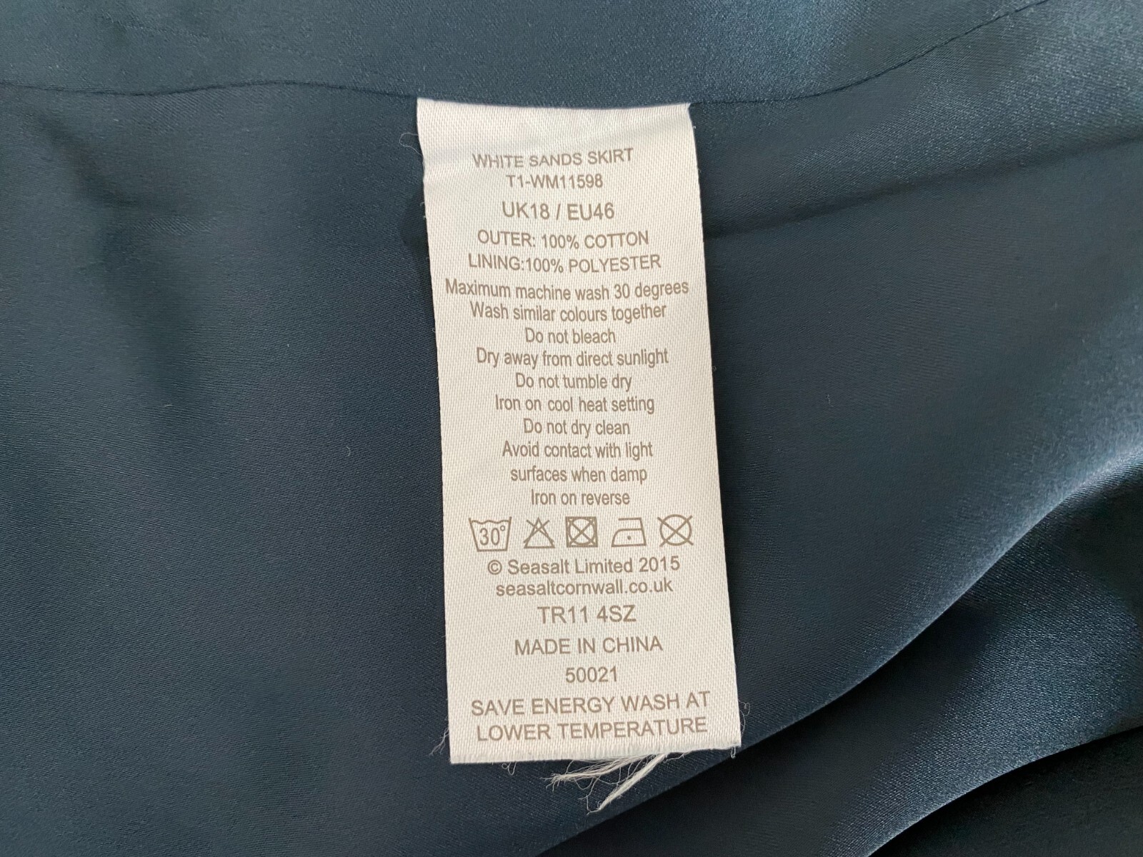 SEASALT CORNWALL Women's 100% Cotton Skirt Size 18 - Stylish & Comfy image 6