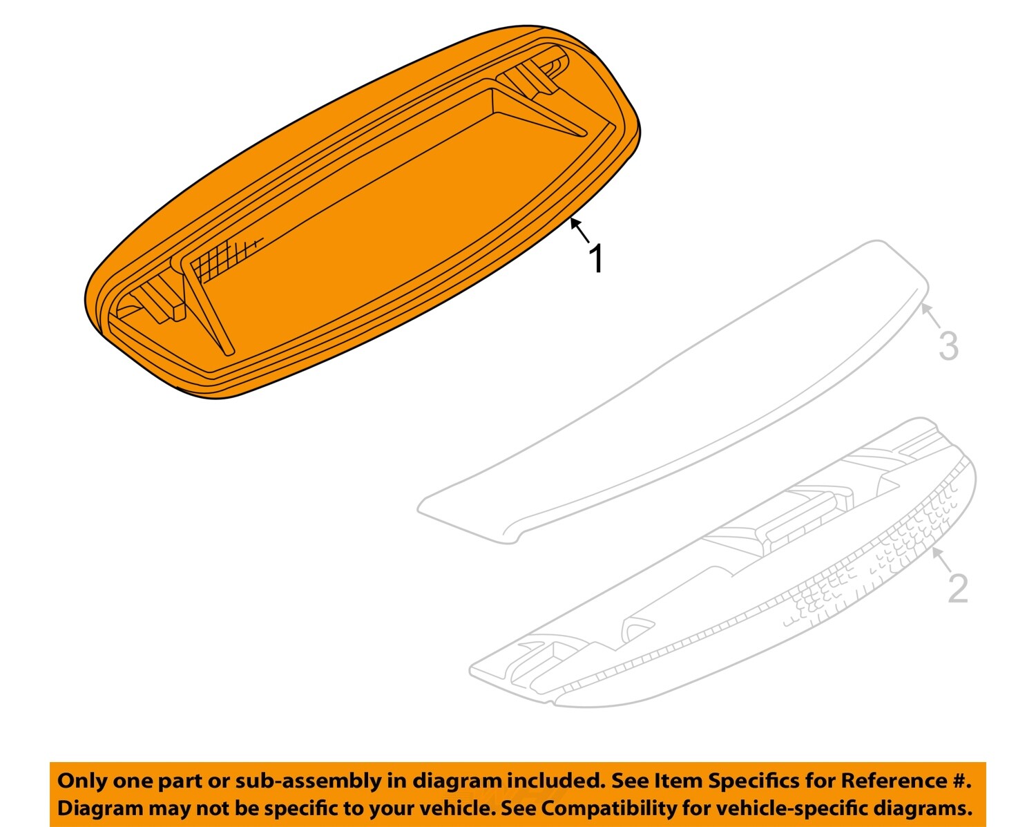 JAGUAR OEM 9706 XK8 XKR Coupe 3rd Brake Light LJB5000ACLEG Dark Gray