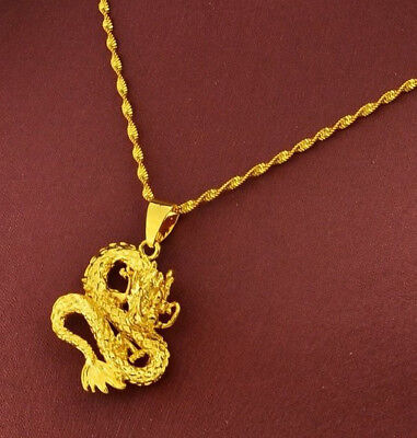 24k Gold Filled Bold Stylish Dragon Pendant And 24 24k Gold Filled Bold Stylish Dragon Pendant And 24